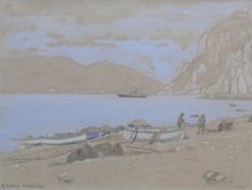 Lotter, Heinrich (1875 Stuttgart - 1941 Insel Reichenau)"Blick auf Bucht von Capri"; im