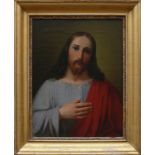 Kaiser, Heinrich (attr.; 1813 - 1900, Stanz/CH)"Jesus-Darstellung"; ÖL/LW/Holz; ca. 35 x 28 cm; in