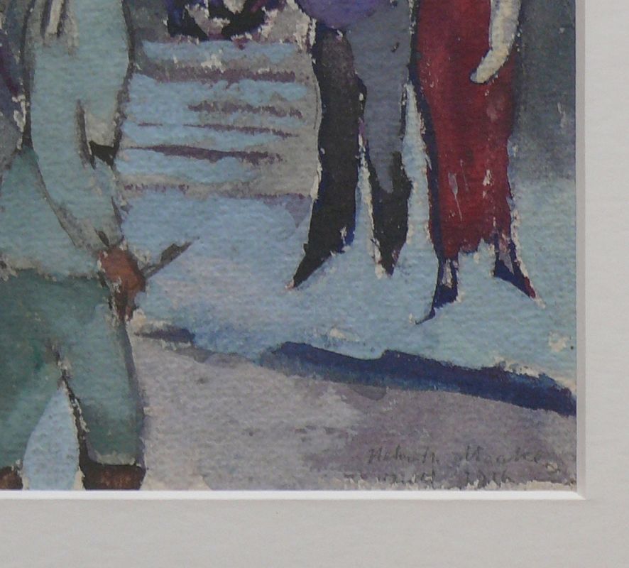 Macke, Helmuth (1891 Krefeld - 1936 Hemmenhofen)"Blick auf Freitreppe in Stadt"; reichhaltige - Image 3 of 3