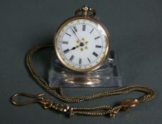 Taschenuhr (England, Anfg. 20.Jh.)Lepine; Gehäuse in 10ct GG; rückseitig floral ziseliert;