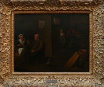 Teniers, David d.J. (attr., 1610 Antwerpen - 1690 Brüssel)"Interieur-Szene"; auf der linken