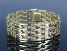 Armband8ct GG u. RG; Gliederkette; L: 20 cm; B: 2 cm; 35g