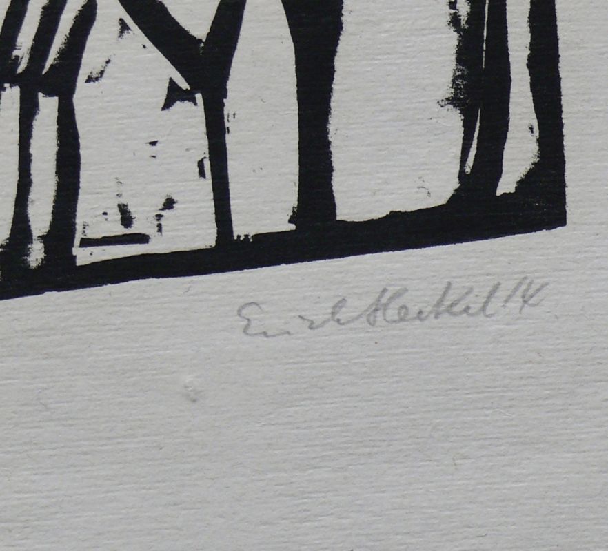 Heckel, Erich (1883 Döbeln - 1970 Hemmenhofen/Radolfzell)"Hockende 1913"; Holzschnitt; Blattgröße: - Image 3 of 5