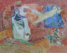 Becker, Curth Georg (Singen 1904 - 1972)"Figurale Szenerie"; Aquarell um 1950; rechts unten sign.;