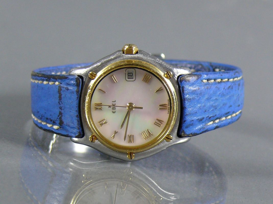 EBEL-DamenarmbanduhrSport Classic; Stahl/Gold 18ct; Perlmutt-Ziffernblatt; Quartz; blaues Original- - Image 2 of 2