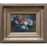 Ragot, Jules Felix (1835 Paris - 1912 Brüssel)"Blumenstillleben"; ÖL/LW; rechts oben sign. und