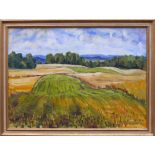 Niederhauser, Hans (1930 Fruthwilen/CH/Bodensee)"Landschaft am Bodensee"; spätexpressionistische