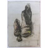 Janssen, Horst (Hamburg 1929 - 1995)"Stillleben mit Schuhen"; Farb-Offsetlithographie; rechts