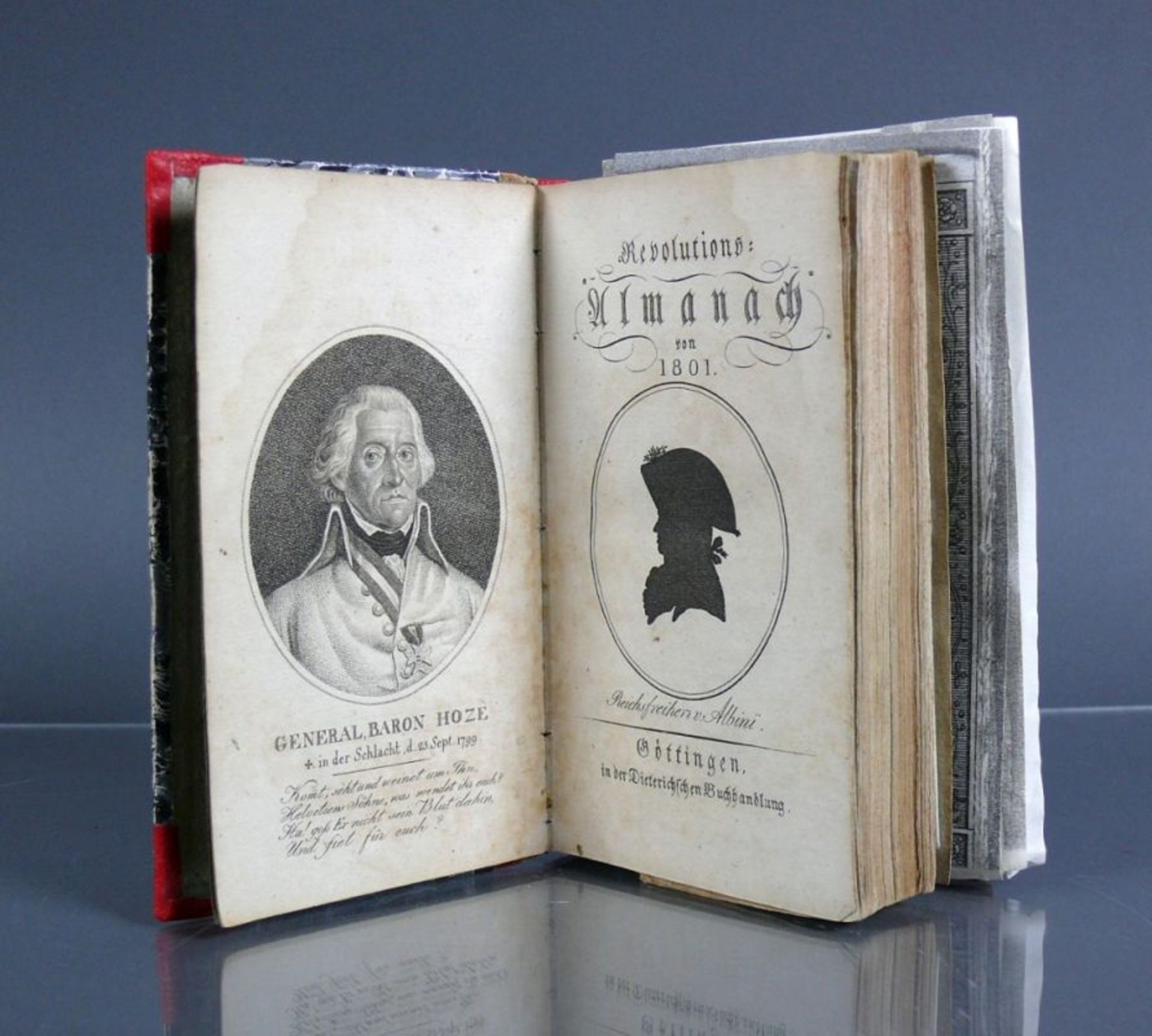 Revolutions-Almanach von 1801mit Kupferstichen und ausklappbaren Tafeln; mit Kupferstich-Darstellung