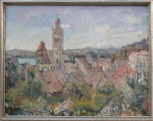 Dilger, Richard (1887 Überlingen - 1973 Allensbach)"Blick auf Überlingen"; im Hintergrund der See
