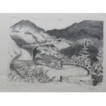 Amiet, Cuno (1868 Solothurn - 1961 Oschwand/BE)"Grimsel, am Hinterstock"; Lithographie 1927;