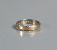 Herrenring18ct GG u. WG; Ringgr. 69; 6,5g; gleiches Design wie vor. Pos.