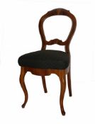 Stuhl (2.H.19.Jh.) Nussbaum; gepolsterte und bezogene Sitzfläche; schöner, wohnfertiger Zustand;
