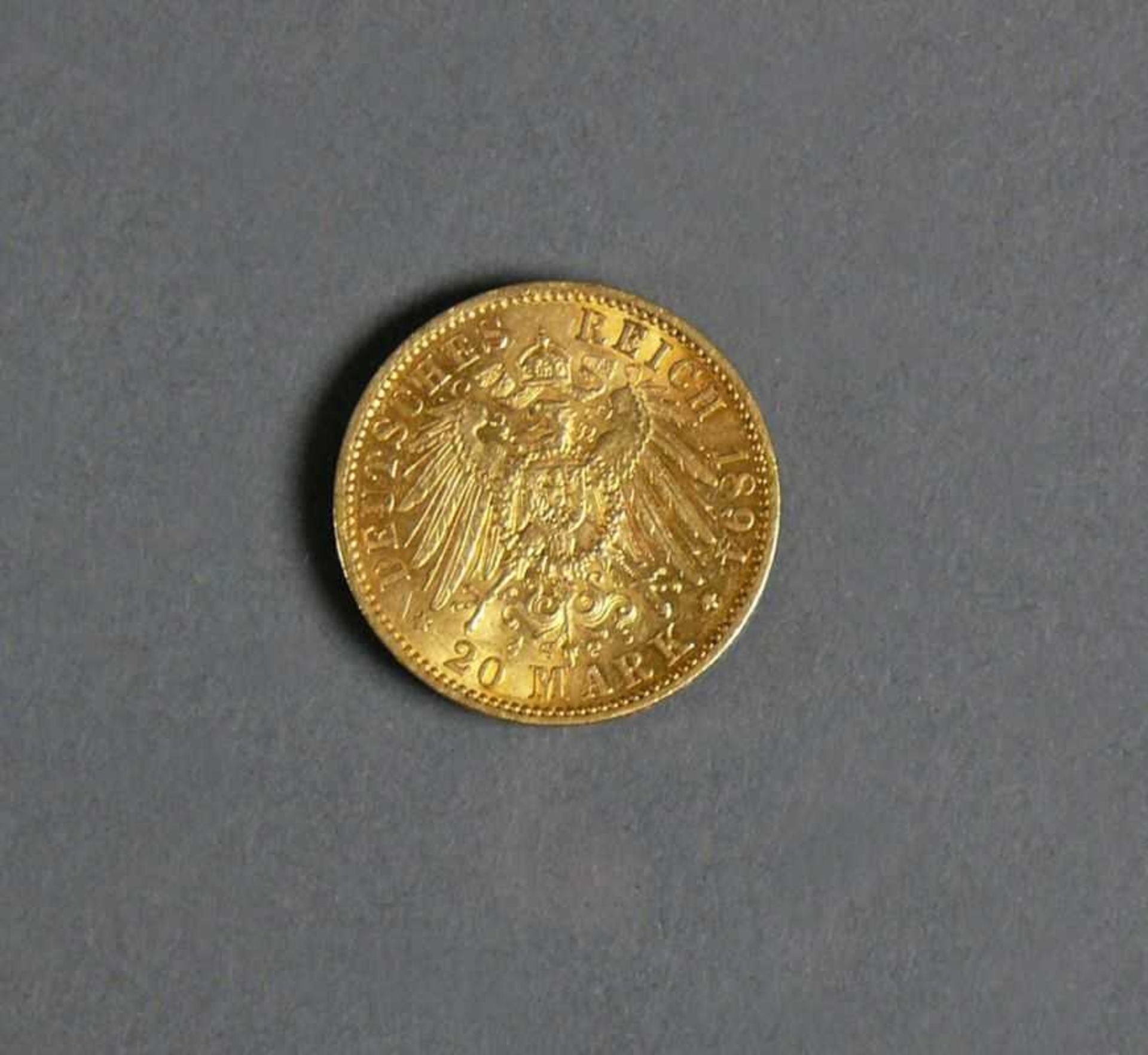 Goldmünze 20 Mark, Wilhelm II, Deutscher Kaiser, König von Preussen 1894 A - Bild 2 aus 2