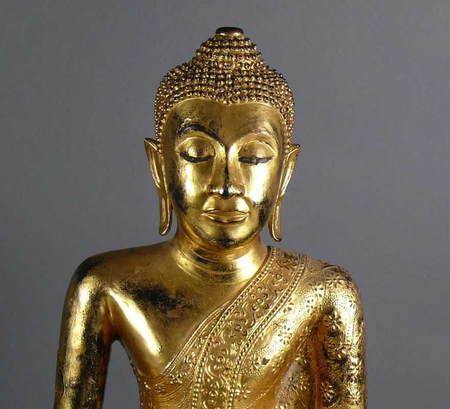 Buddha (Thailand/Burma, 18./19.Jh.) "Vajrasana"; auf dreieckförmigem Lotussockel; im Meditationssitz - Image 2 of 4