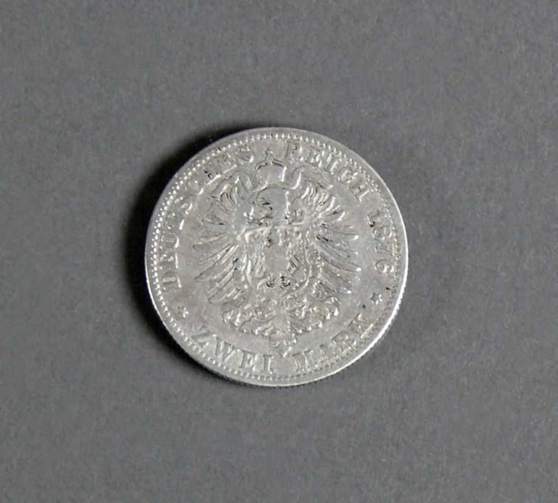 Silbermünze Freie und Hansestadt Hamburg; Zwei Mark 1876 - Bild 2 aus 2