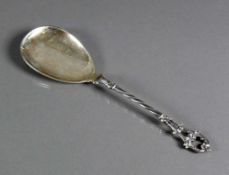 Vorlegelöffel durchbrochener Griff mit Floraldekor; Deutsch, Silber 800; L: 21 cm; 58g