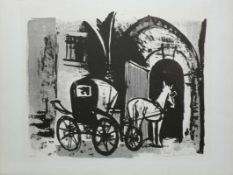 Schmitz, Jean Paul (1899 Wesseling - 1970 Singen) "Esel mit Wagen"; Lithographie in schwarz und