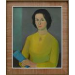 Kegel-Maillard, Maria (1917 Berlin - 1999 Meersburg) "Halbportrait einer jungen Frau" mit dunklen