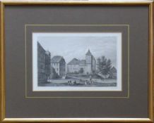 Schloss Gottlieben (Mitte 19.Jh.) reichhaltige Personenstaffage; Stahlstich von Winkler; 10 x 15 cm;