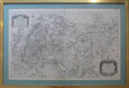 Große Schwaben-Karte (17.Jh.) colorierter Kupferstich nach Charles Hubert Alexis Jaillot;