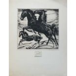 Franck, Philipp (1860 Frankfurt - 1944 Berlin) "3 springende Pferde"; Radierung; sign. u. num. 60/