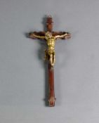 Christus-Kreuz (19.Jh.) Holzkreuz; Christus in Bronze; H: 25 cm