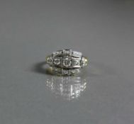 Damenring 14ct GG; mit Brillantbesatz von insg. ca. 0,30ct; 6,9g; Ringgr. 56