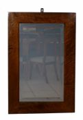 Spiegel (19.Jh.) schlichter Nussbaumrahmen; mit geschliffenem Spiegel (später); 73,5 x 49,5 cm