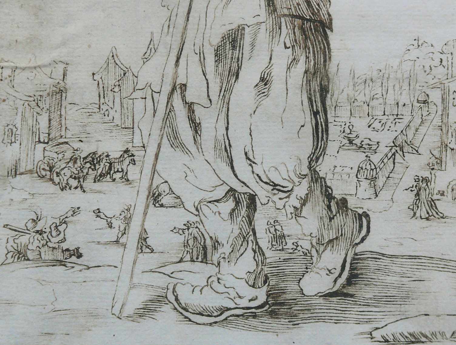 Callot, Jacques (Nancy 1592 - 1635, Umkreis/Schule) "Der Bettler mit dem langen Stock"; im - Image 5 of 14