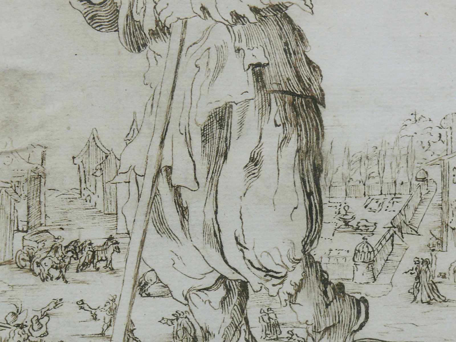 Callot, Jacques (Nancy 1592 - 1635, Umkreis/Schule) "Der Bettler mit dem langen Stock"; im - Image 8 of 14