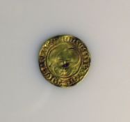 Antike Goldmedaille mittig mit geprägten Verbindungsemblemen; Rundumbeschriftung; D: 2,2 cm; 3,34g