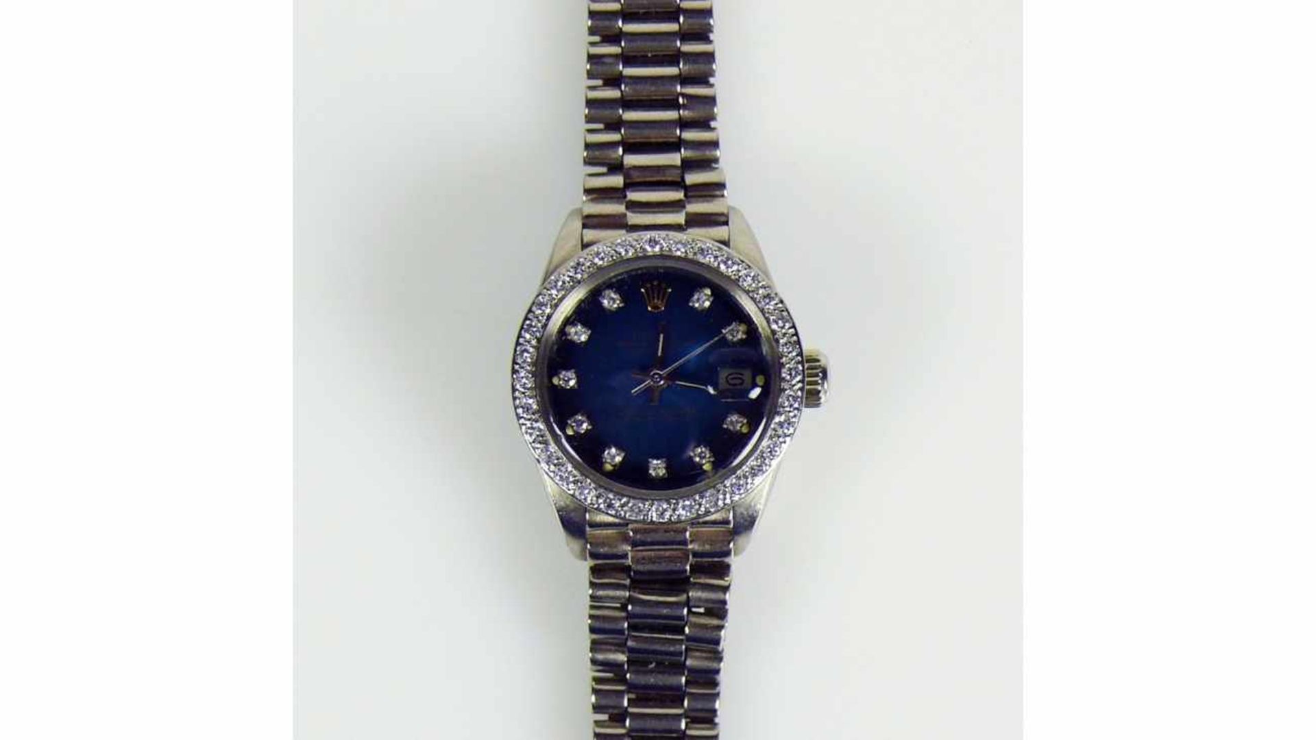 ROLEX-Damenarmbanduhr Modell Lady Datejust; Oyster; Gehäuse und Präsident-Armband in 18 ct WG; Ref.: - Bild 2 aus 2