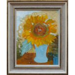 Dix, Otto (1891 Gera - 1969 Singen) "Sonnenblume in Vase"; ÖL/LW/Karton; rechts unten