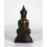 Buddha Ayudthaya auf Lotussockel; Bronze; H: 18 cm; Zertifikat von Anna Antiques mit datierung auf