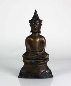 Buddha Ayudthaya auf Lotussockel; Bronze; H: 18 cm; Zertifikat von Anna Antiques mit datierung auf