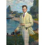 Schneider-Blumberg, Bernhard (1881 Randendorf/Blumberg - 1956 Insel Reichenau) "Männerportrait vor