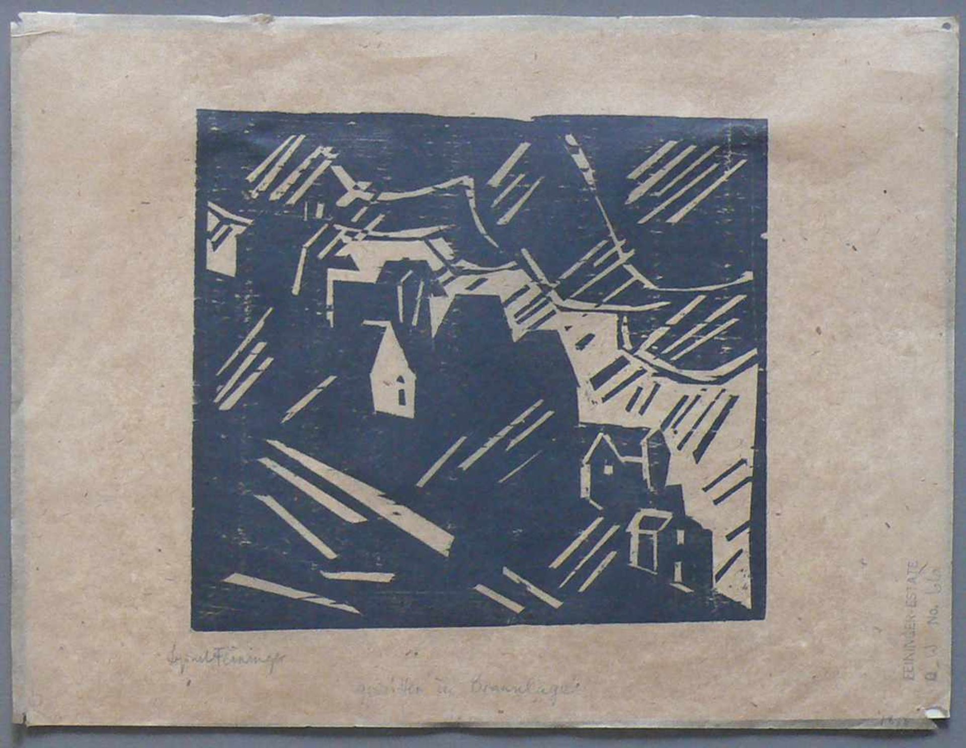 Feininger, Lyonel (New York 1871 - 1956) "Gewitterregen" (Thundershower); Holzschnitt 1918; sign.; - Bild 2 aus 5