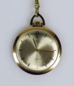 Taschenuhr Marke ANKER; flache Ausführung mit Uhrenkette; jeweils 14ct GG; Bruttogewicht: 34g