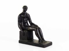 Sitzender, weiblicher Akt nach Modell von Aristide Maillol; Strassacker-Guss, Süssen; Bronze