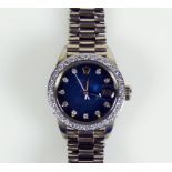 ROLEX-Damenarmbanduhr Modell Lady Datejust; Oyster; Gehäuse und Präsident-Armband in 18 ct WG; Ref.: