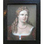 Anonym (18. Jh.) "Portrait der Gräfin Sophie Amalie Enzenberg", mit Perlenschmuck auf dem Haar und