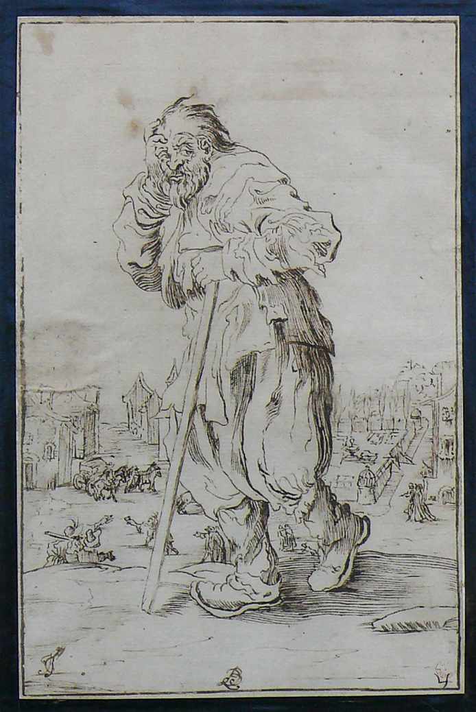 Callot, Jacques (Nancy 1592 - 1635, Umkreis/Schule) "Der Bettler mit dem langen Stock"; im