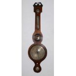 Barometer (England, 19.Jh.) Mahagoni-Gehäuse; mit zusätzlicher Fahrenheit-Anzeige; H: 96 cm