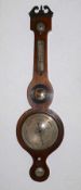 Barometer (England, 19.Jh.) Mahagoni-Gehäuse; mit zusätzlicher Fahrenheit-Anzeige; H: 96 cm