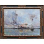 Lebourg, Albert (1849 Montfort-sur-Risle - 1928 Rouen) "Seine-Landschaft" mit Segelboot und