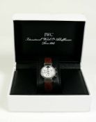 IWC-Damenarmbanduhr Modell "DA VINCI"; Stahl; mit Lederband; Ref.-Nr. A 3574; Quartz; Original-Box