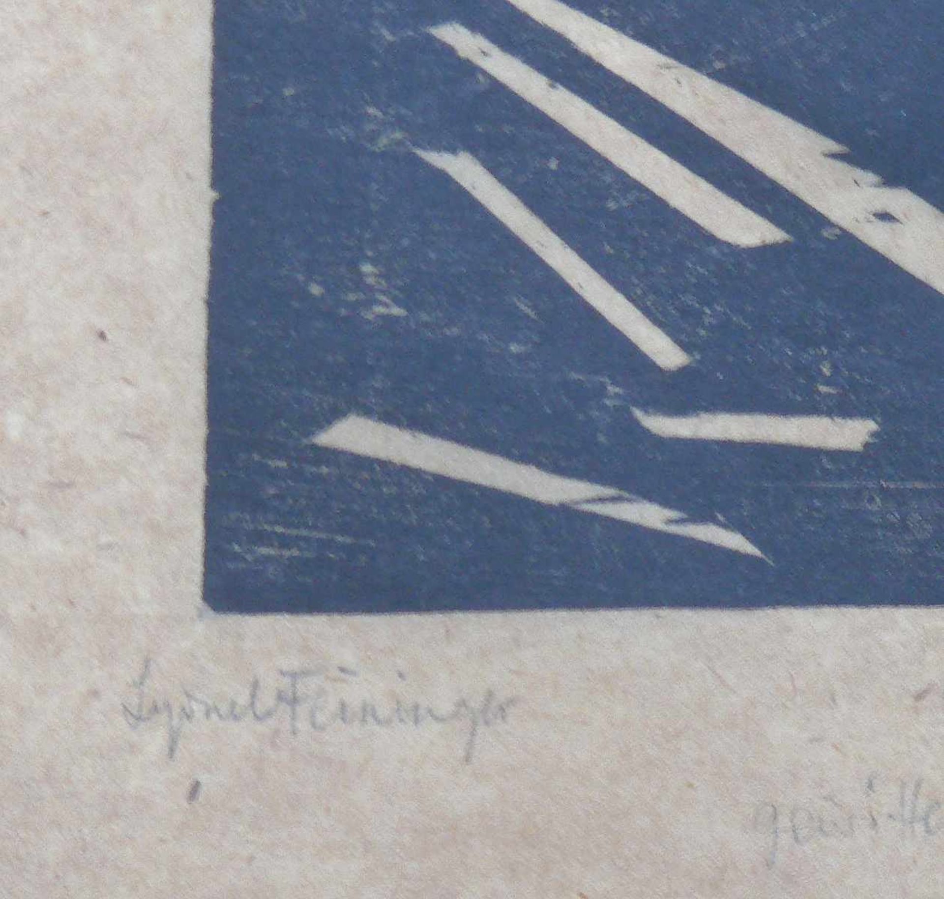Feininger, Lyonel (New York 1871 - 1956) "Gewitterregen" (Thundershower); Holzschnitt 1918; sign.; - Bild 3 aus 5