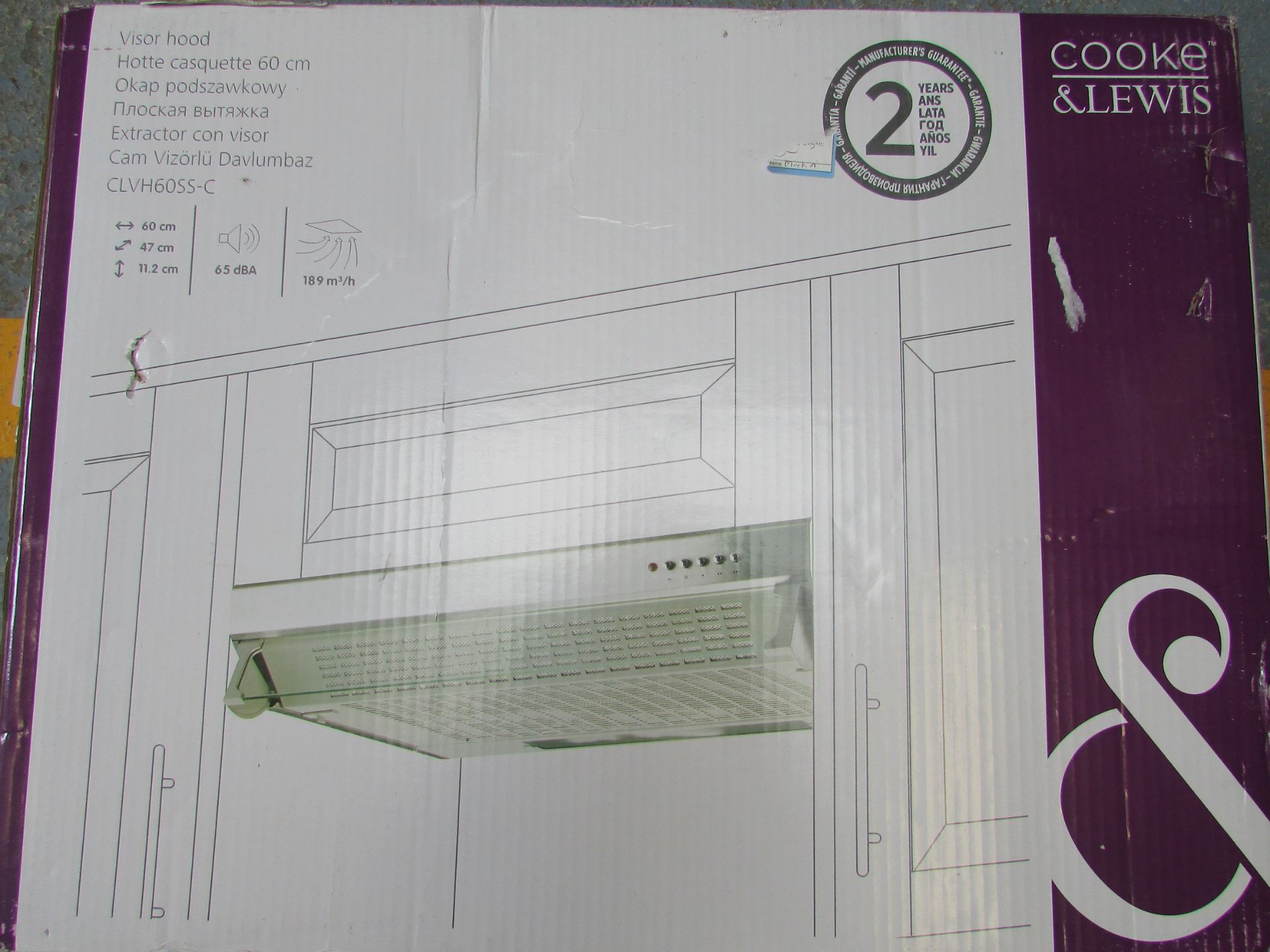 Cooke & Lewis Clvh60Ss-C Integrated Visor Cooker Hood