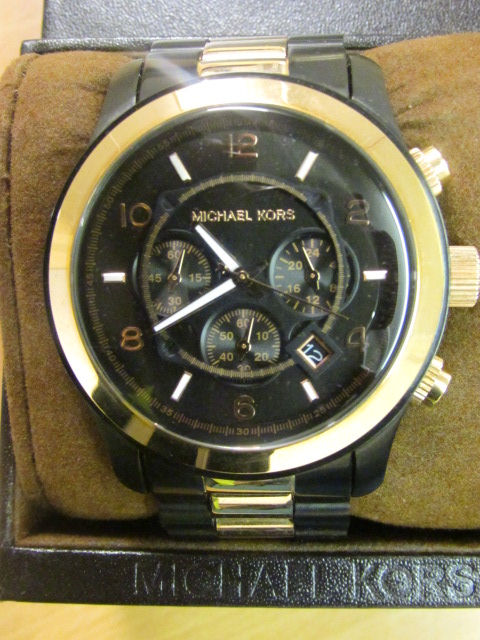 MICHAEL KORS MENS WATCH WITH BLACK/GOLD 